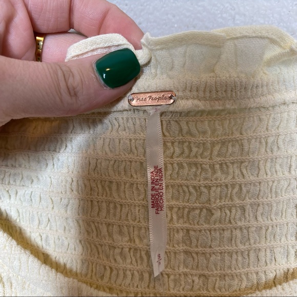 NEW NWT Free People Happy With You Mini Dress Tiered Smocked Ivory Summer Dress - Picture 6 of 15